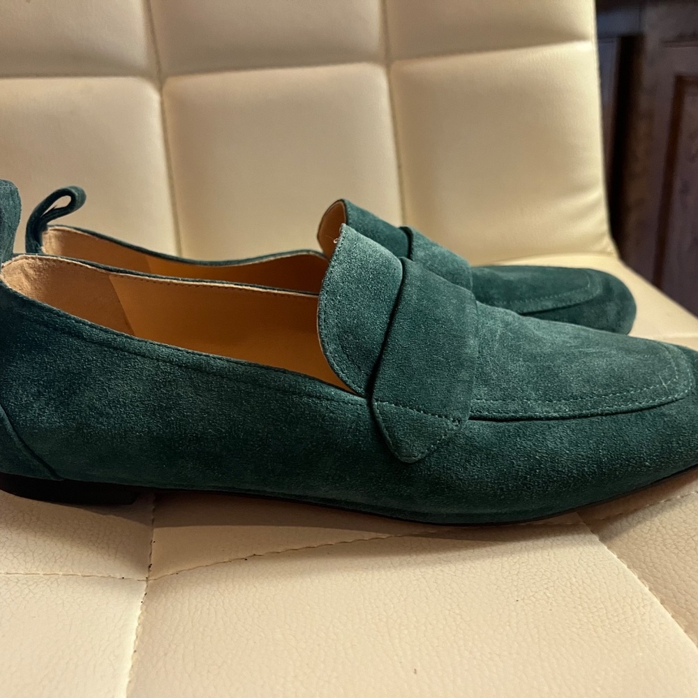 Gorgeous Green Suede Loafter from J. Crew